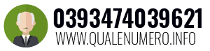 Numero di telefono 0393474039621 0393474039621