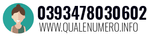 Numero di telefono 0393478030602 0393478030602