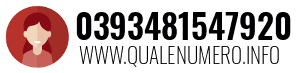 Numero di telefono 0393481547920 0393481547920