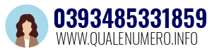 Numero di telefono 0393485331859 0393485331859