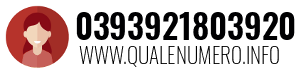 Numero di telefono 0393921803920 0393921803920
