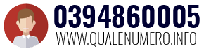 Numero di telefono 0394860005 0394860005