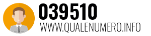 Numero di telefono 039510 039510