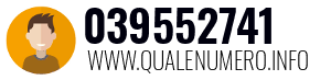 Numero di telefono 039552741 039552741