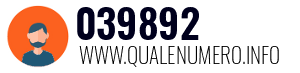 Numero di telefono 039892 039892