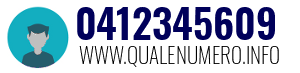Numero di telefono 0412345609 0412345609