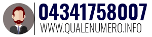 Numero di telefono 04341758007 04341758007