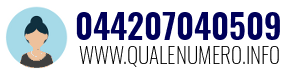 Numero di telefono 044207040509 044207040509