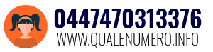 Numero di telefono 0447470313376 0447470313376