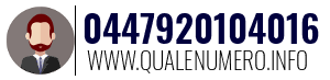 Numero di telefono 0447920104016 0447920104016