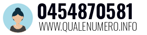 Numero di telefono 0454870581 0454870581