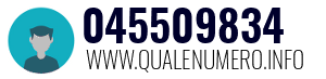 Numero di telefono 045509834 045509834
