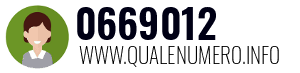 Numero di telefono 0669012 0669012