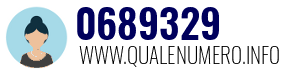 Numero di telefono 0689329 0689329