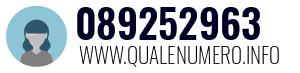 Numero di telefono 089252963 089252963